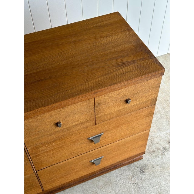 Wood Vintage Architectural Oak 6-Drawer Dresser, C. 1960s For Sale - Image 7 of 15