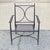 Neoclassical Late 20th Century Neoclassical Regency Aluminum & Steel Metal Outdoor Patio Arm Chair - Set of 4 For Sale - Image 3 of 12