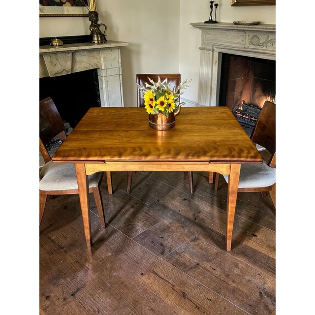 Brown 1950s Cushman Colonial Creations Draw Leaf Hard Rock Maple Dining Table For Sale - Image 8 of 12