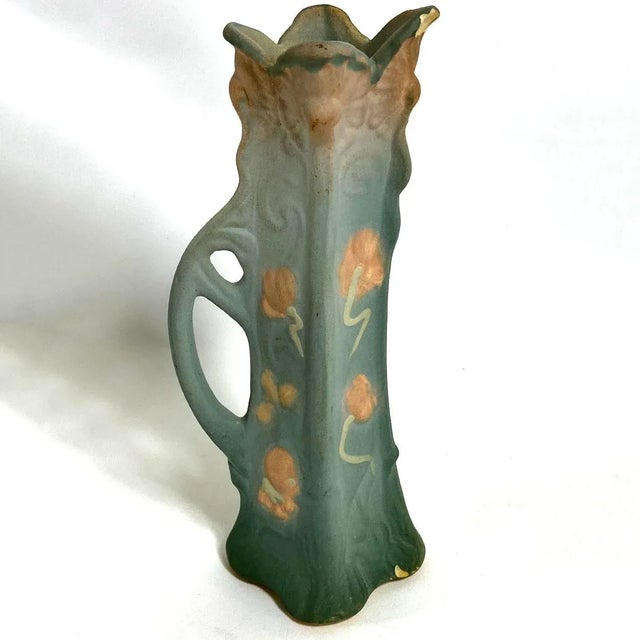 Art Nouveau Early 20th Century American Frederick Rhead for Weller Pottery L'Art Nouveau Pitcher and Vase - Set of 2 For Sale - Image 3 of 11