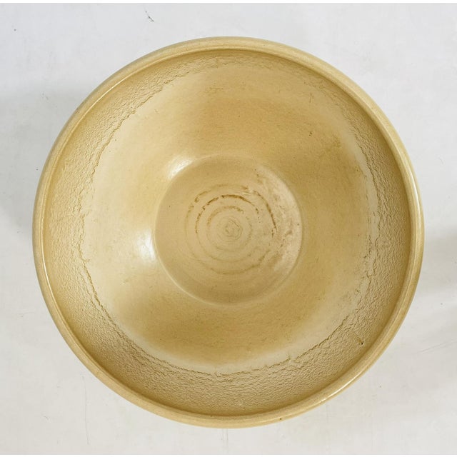 Mustard 1980s Large Gainey Ceramics California Architectural Stoneware Planter Bowl For Sale - Image 8 of 17