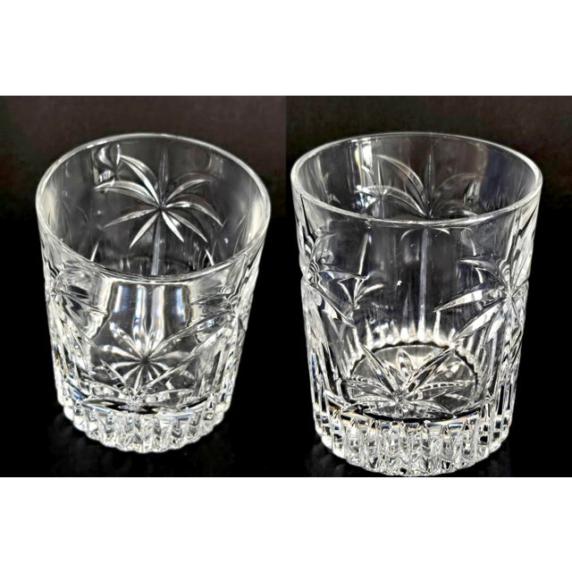 Mid-Century Modern 1980s Palm Double Old Fashioned Crystal Tumblers by Godinger, Set of 8 For Sale - Image 3 of 11