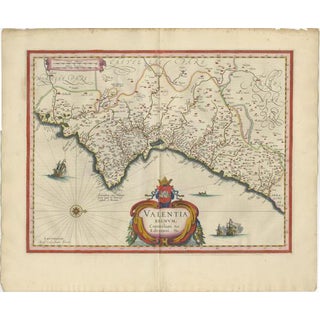Blaeu Map of Valencia Valentia Regnum, 1642 For Sale