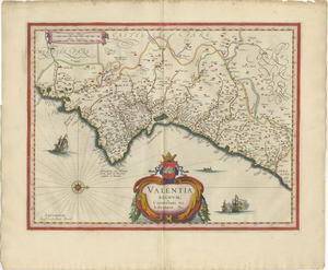 Blaeu Map of Valencia Valentia Regnum, 1642