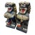 1930s Pair of Antique Japanese Black Lacquer Wood Shishi or Foo Dogs For Sale