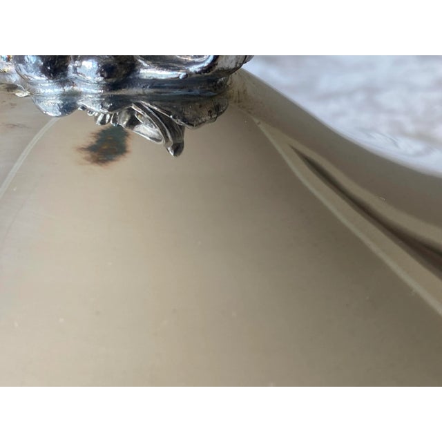 Vintage Ornate Silver Plated Chafing Dish For Sale - Image 12 of 12