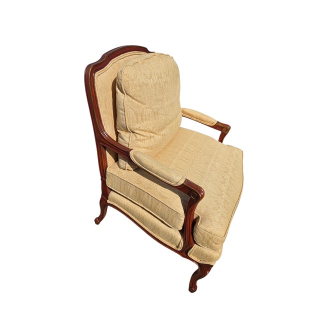 1990s Thomasville TRS Furniture Inc. Armchair Regency Bergere Lounge Chair Louis XV For Sale - Image 5 of 15