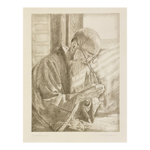 1960s Willy Seiler Lighting Up Asian Etching