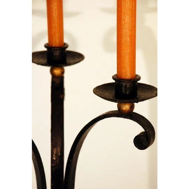 Metal French 40's Candelabra in the Style of Gilbert Poillerat For Sale - Image 7 of 8