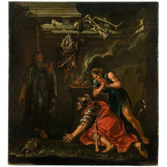 Gold The Witch of Endor, Late 18th Century, Oil on Canvas For Sale - Image 8 of 8