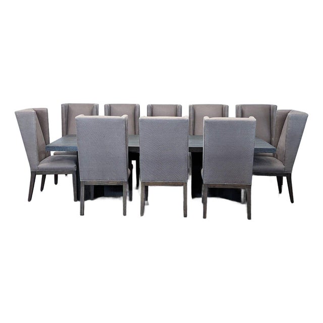 Restoration Hardware Modern 11-Piece Dining Set With Rectangular Table For Sale