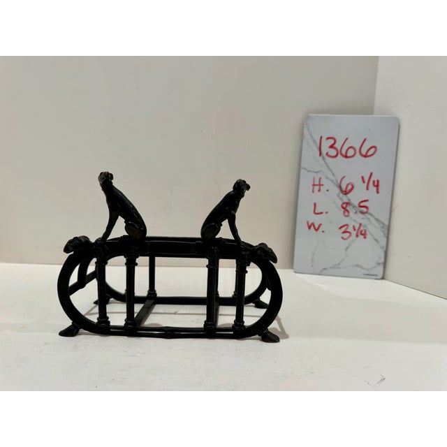 Antique Greyhound Figural Letter Holder Desk Organizer Mail Sorter For Sale - Image 10 of 10