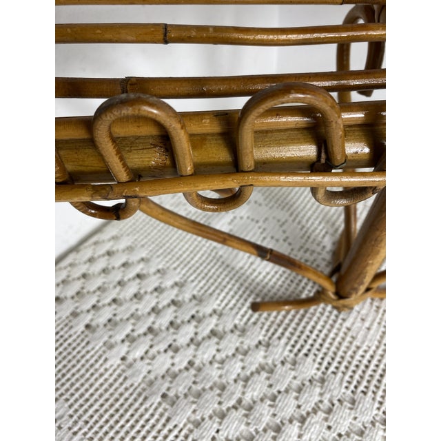 Wood Wall Shelf in Rattan and Bamboo attributed to Franco Albini, Italy, 1960 For Sale - Image 7 of 15