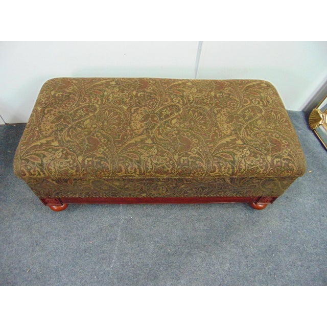Late 20th Century Regency Style Cherry Paisley Ottoman For Sale - Image 5 of 7