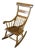 Antique Early American Country Farmhouse Oak & Maple Spindle Back Rocking Chair For Sale