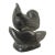 MCM Chinese Black Soapstone Rooster and Hen Carving For Sale
