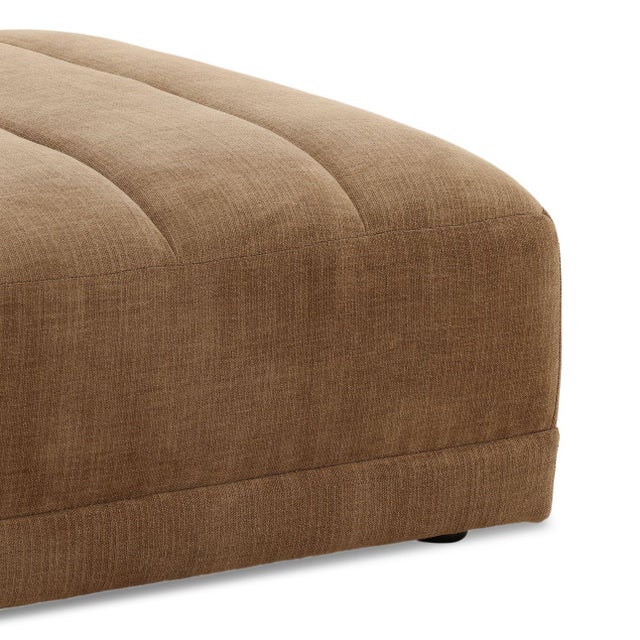 Contemporary Cocoa Upholstered Ottoman For Sale - Image 3 of 8