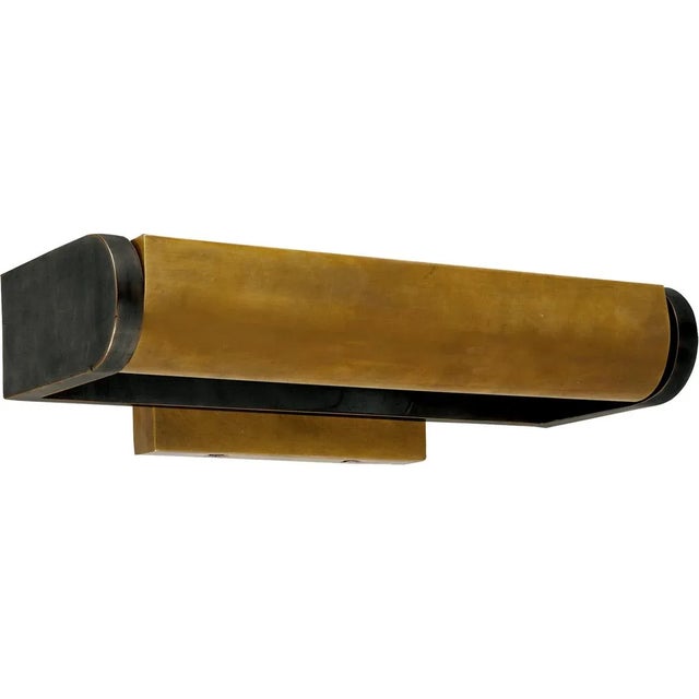 Modern Thomas O'Brien for Visual Comfort Signature David 12" Art Light in Bronze with Hand-Rubbed Antique Brass Shade For Sale - Image 3 of 6