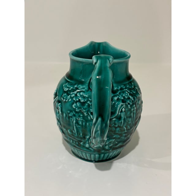 Vintage Wedgwood Etruria & Barlaston Hound-Handle Majolica Pitcher For Sale - Image 11 of 17