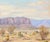 Mid Century Desert Mesa Landscape with Cacti in Oil on Canvas Colorful mid century desert landscape with beautiful cacti...
