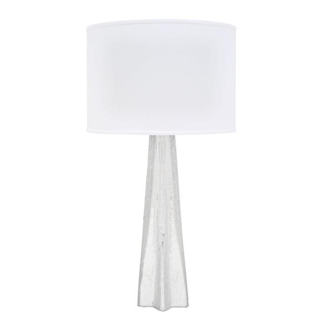 Pair of Silver Leaf Murano “Pulegoso” Glass Lamps Shimmering pair of hand blown Murano “pulegoso” glass table lamps....