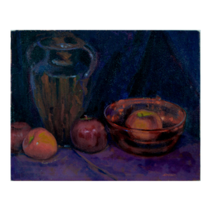 Still Life in Purple With Jug and Apples by Alvin R. Raffel 1928