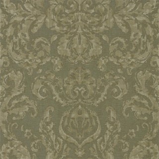 Zoffany Brocatello Wallpaper in Olivine For Sale