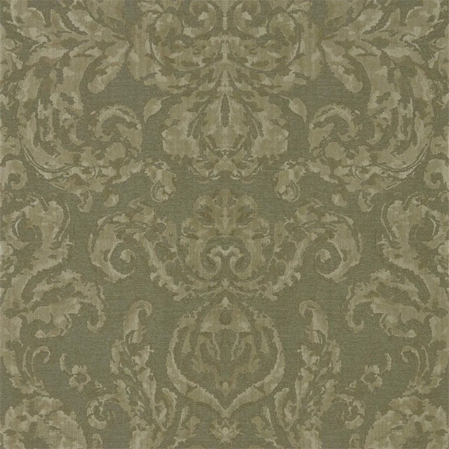 Zoffany Brocatello Wallpaper in Olivine For Sale