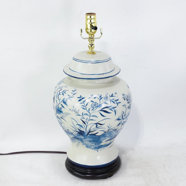 This stunning pair of vintage ceramic table lamps features a classic ginger jar silhouette. Crafted from high-quality...