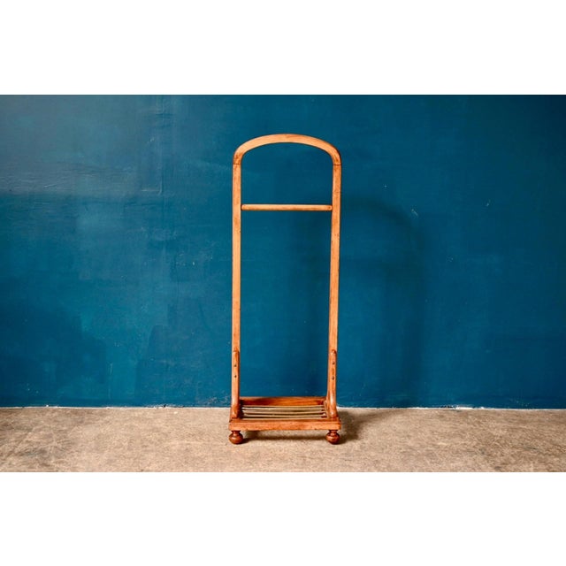 Vintage Wood and Gilt Brass Valet Stand with Turned Legs, 1930s For Sale - Image 14 of 14