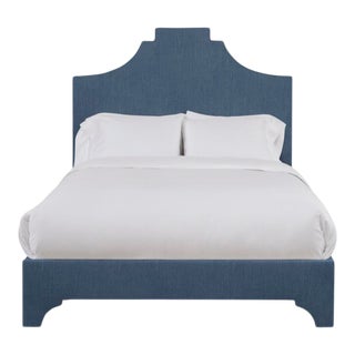 Nadine King Bedframe, Navy Linen For Sale