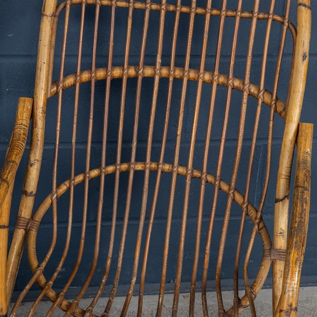 Mid-Century Modern 20th Century Italian Wicker Armchairs by Tito Agnoli, 1960s, Set of 2 For Sale - Image 3 of 18