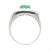 2010s 18k White Gold 1 Carat Natural Emerald Mens Ring With Princess Cut Diamonds For Sale - Image 5 of 8