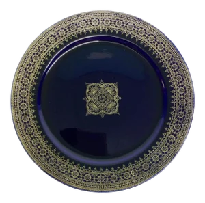 1889 -1892 Utzschneider & Co Sarreguemines France French Faience Cobalt & Gold Dessert Plate