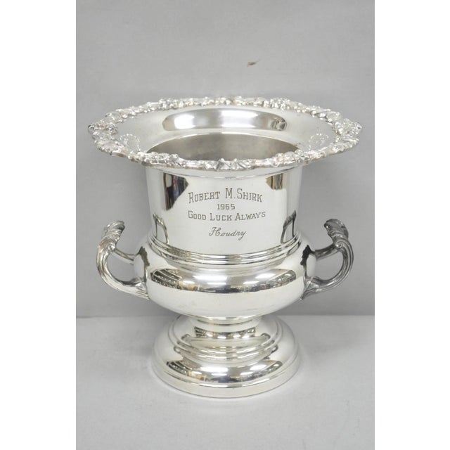 Vintage Fb Rogers Silver Plated Trophy Cup Champagne Chiller Ice Bucket Engraved For Sale - Image 17 of 18