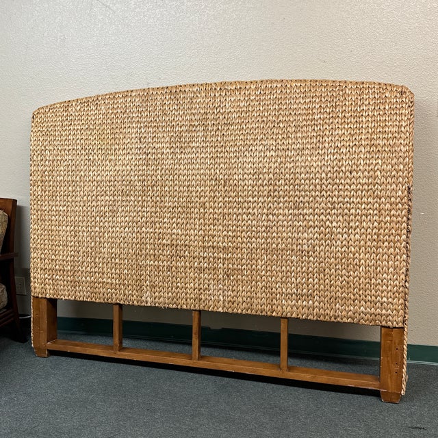 California King Size Pottery Barn Seagrass Headboard Chairish