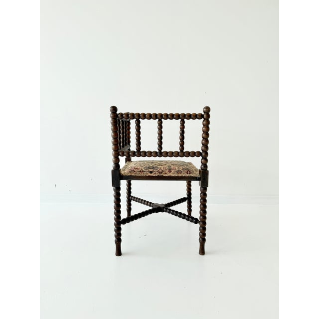 Antique 20th Century French Bobbin Corner Chair For Sale - Image 4 of 16