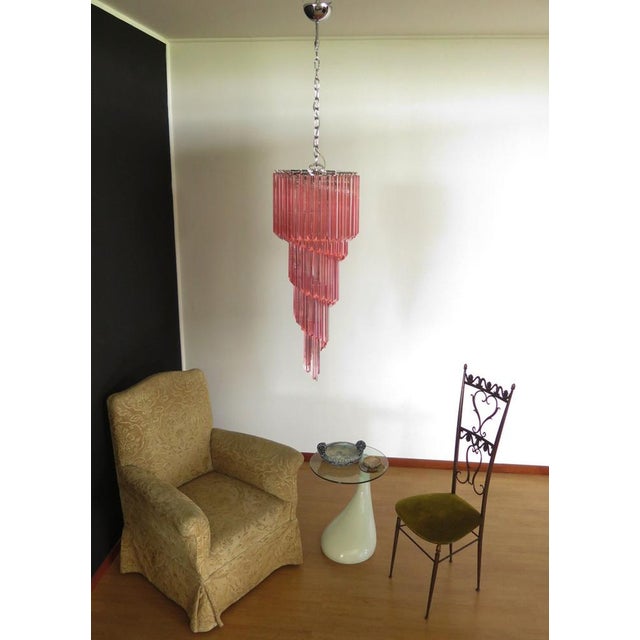 Glass Murano Glass Prism Chandelier, 1990s For Sale - Image 7 of 15