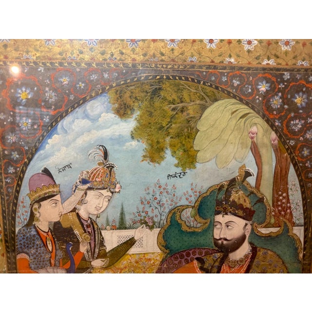 Large Antique 18th Century Mughal Sikandar India Watercolor Painting Manuscript For Sale - Image 18 of 18
