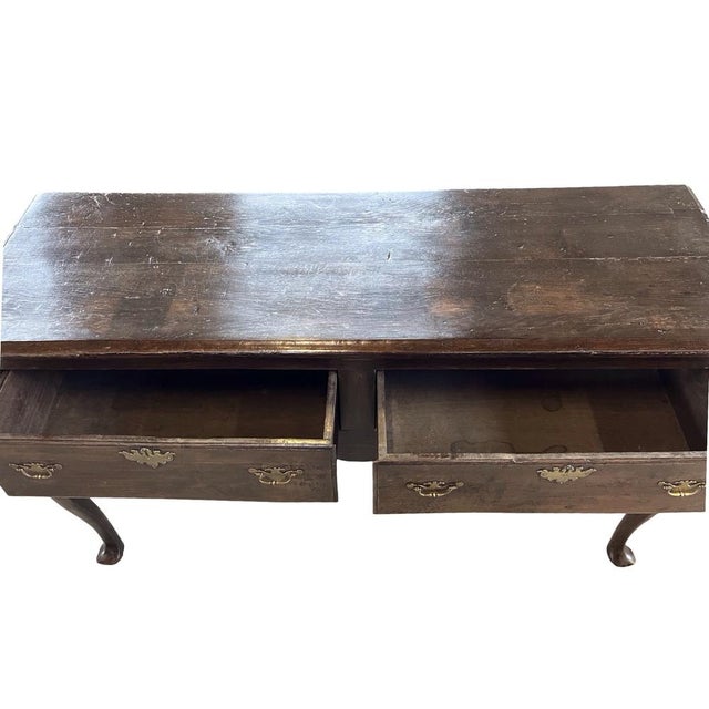 19th Century English Queen Anne Oak Console Table For Sale - Image 6 of 10