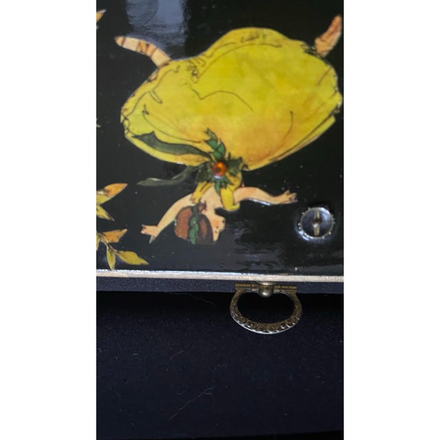 Gemstone Vintage Gert Block Decoupage Wall Plaque With Dancing Girls and Watch Parts For Sale - Image 7 of 8