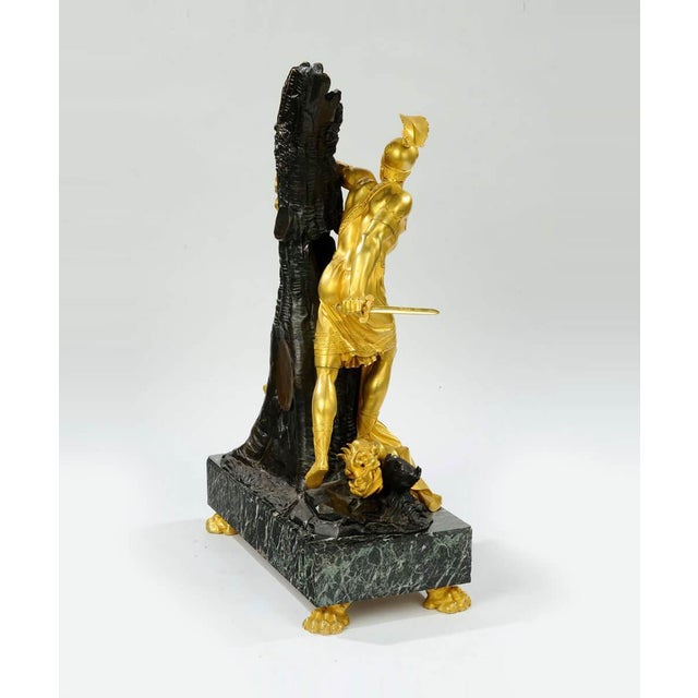 Empire Jason and the Golden Fleece Mantel Clock attributed to Pierre-François Feuchère, Paris, 1810 For Sale - Image 4 of 5