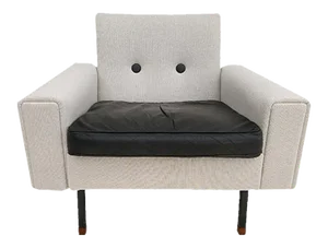 Danish Kvadrat Wool & Leather Armchair, 1970s