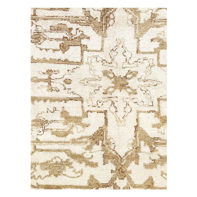 Traditional Ivory Fine Hand Knotted Serapi Design 8'7'' X 11'11'' For Sale - Image 3 of 7