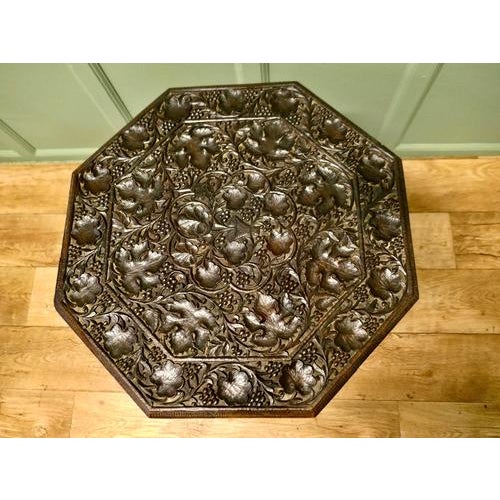 Mediterranean Collapsable Carved Occasional Table, 1950 For Sale - Image 4 of 7
