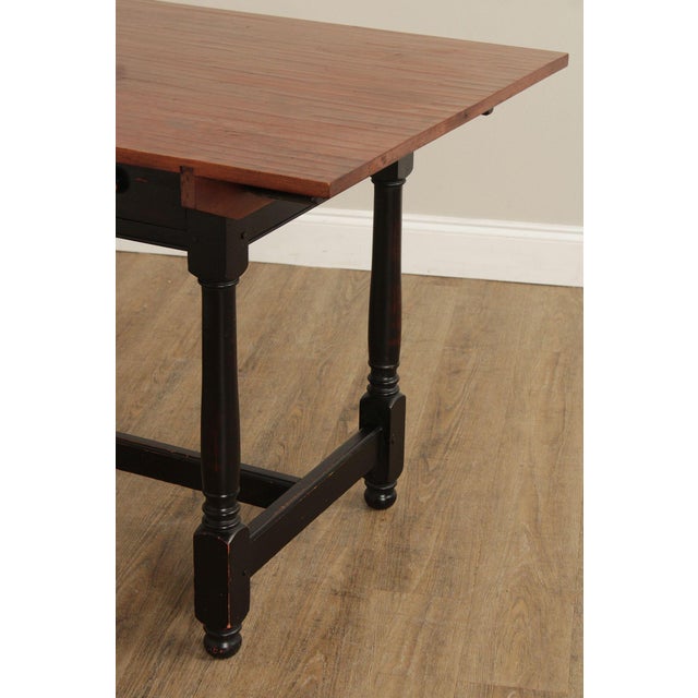 Farmhouse Style Cherry Top Painted Base Dining or Breakfast Table For Sale - Image 13 of 18