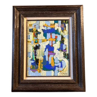 Contemporary Original Stephen Heigh Abstract Painting Vintage Modernist Frame “Excursion” For Sale