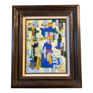 Contemporary Original Stephen Heigh Abstract Painting Vintage Modernist Frame “Excursion”