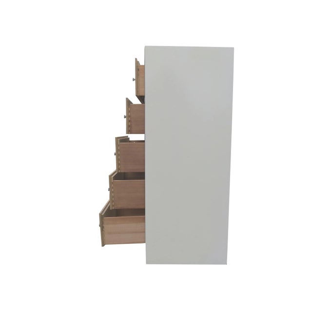 Vintage Dixie 5-Drawer Lacquer and Wood Tall Dresser With Chrome Accent For Sale - Image 11 of 12