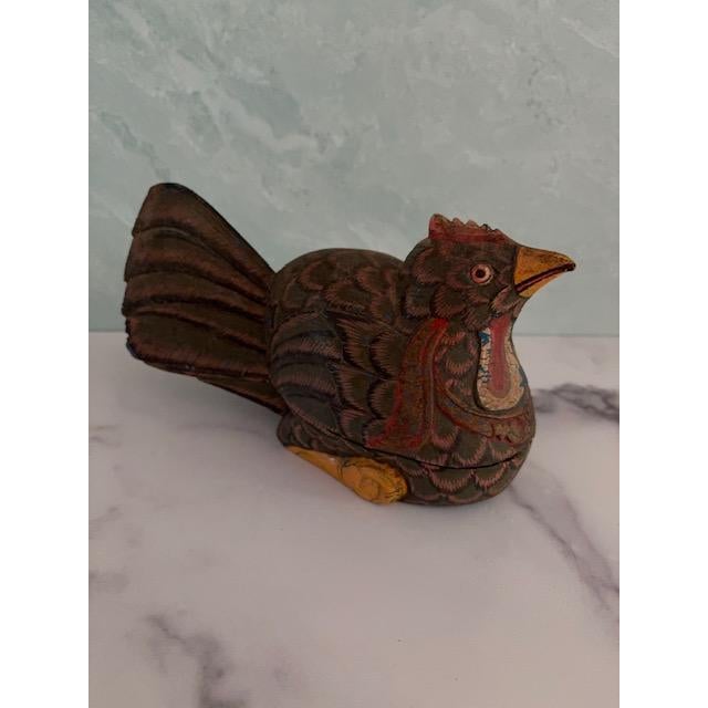 Mid 20th Century Indonesian Folk Art Hand-Painted Bird For Sale In New York - Image 6 of 6